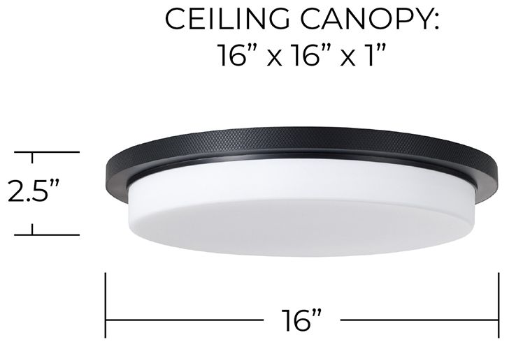 Capital Lighting Dominic 1 Light Flush 16" Matte Black