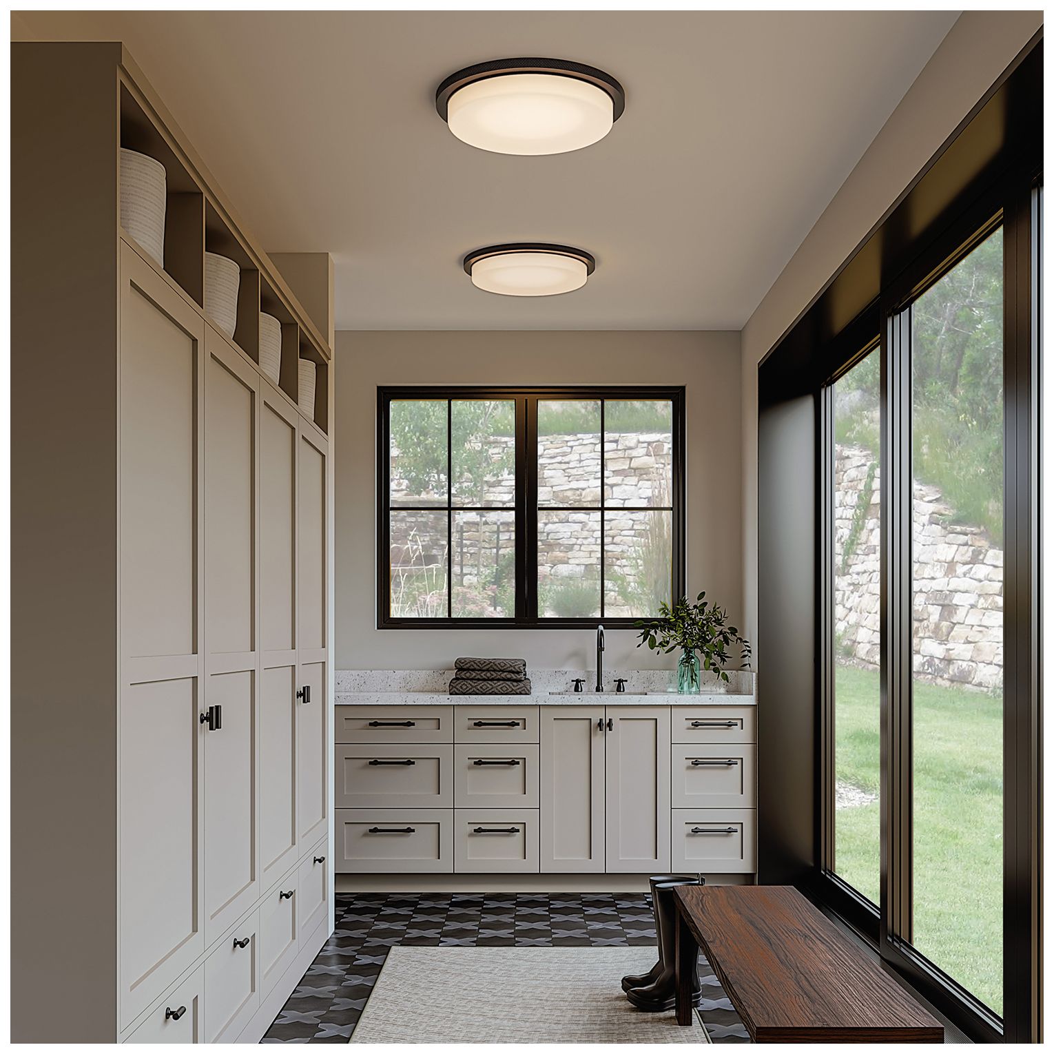 Capital Lighting Dominic 1 Light Flush 16" Matte Black
