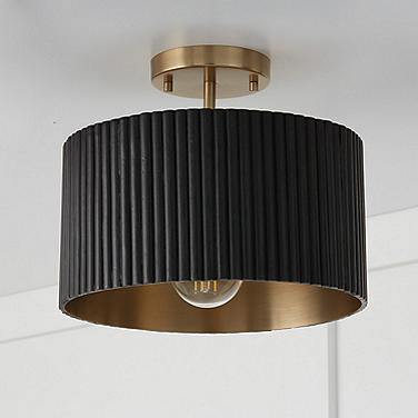 Capital Lighting Donovan 12 1/2" Brass and Matte Black Ceiling Light