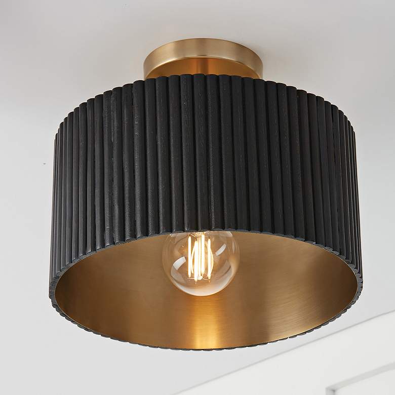 Image 5 Capital Lighting Donovan 12 1/2" Brass and Matte Black Ceiling Light more views