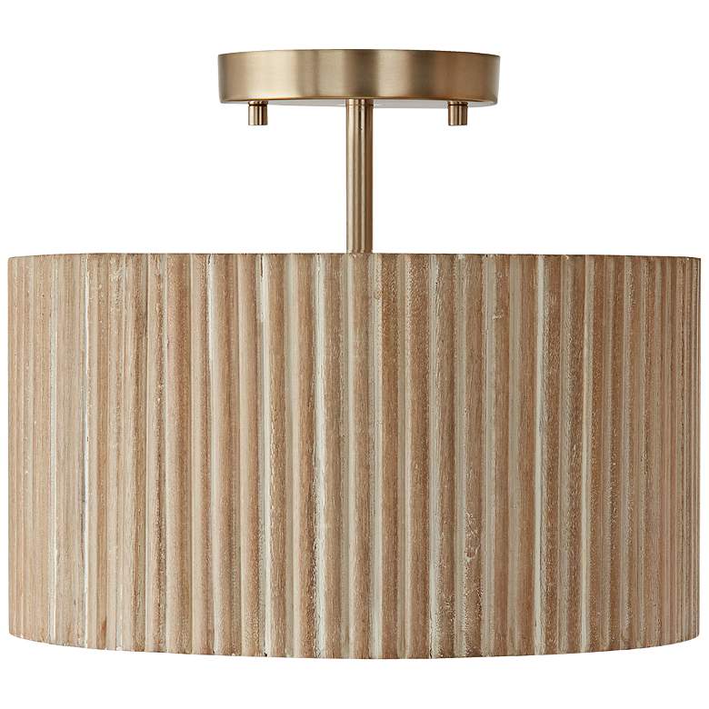 Image 2 Capital Lighting Donovan 12 1/2" Brass Mango Wood Ceiling Light