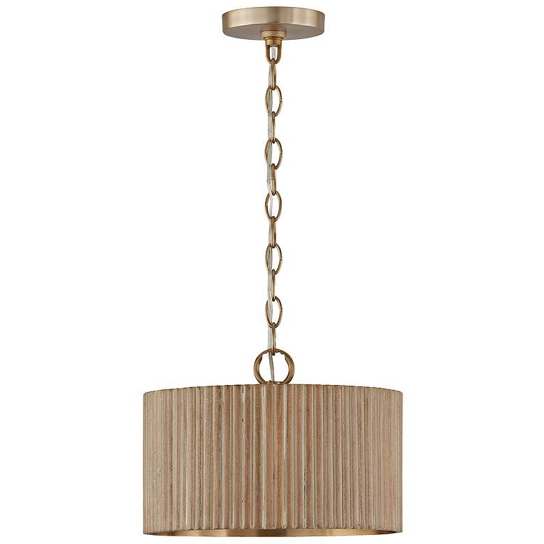 Image 7 Capital Lighting Donovan 12 1/2" Brass Mango Wood Ceiling Light more views