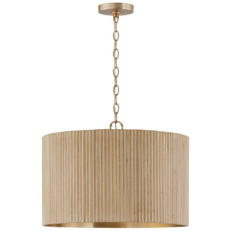 Image 3 Capital Lighting Donovan 19 3/4" Wide White-Washed Brass Drum Pendant