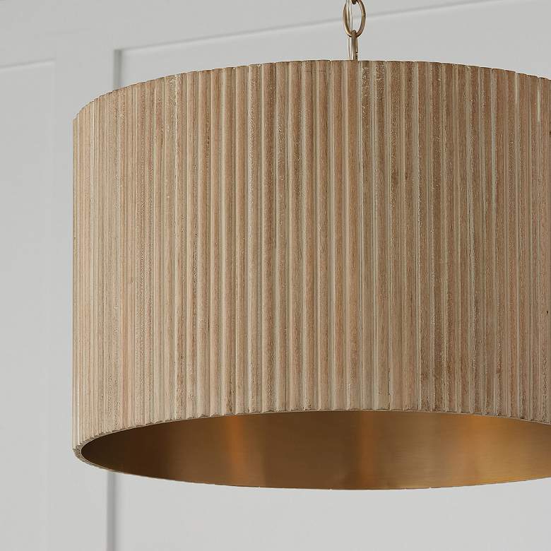 Image 5 Capital Lighting Donovan 19 3/4" Wide White-Washed Brass Drum Pendant more views