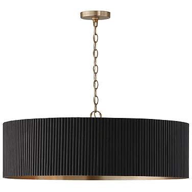 Capital Lighting Donovan 30 3/4" Black Mango Wood Drum Chandelier