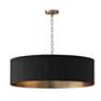 2_Capital Lighting Donovan 30 3/4" Black Mango Wood Drum Chandelier more views