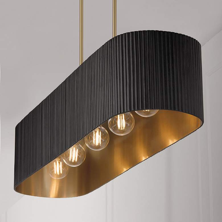 Image 4 Capital Lighting Donovan 5 Light Chandelier 44.25" Black Stain,Matte B more views
