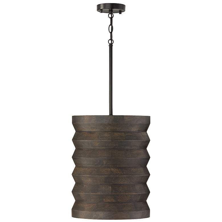 Image 2 Capital Lighting Dunn 1 Light Pendant 14" Espresso Stain and Black