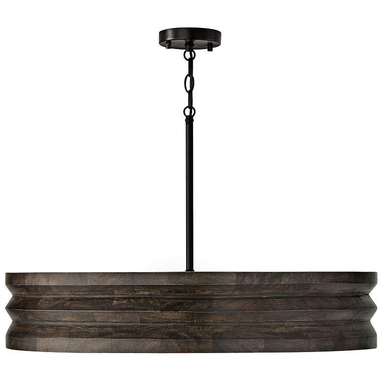 Image 2 Capital Lighting Dunn 4 Light Chandelier 30" Espresso Stain and Black