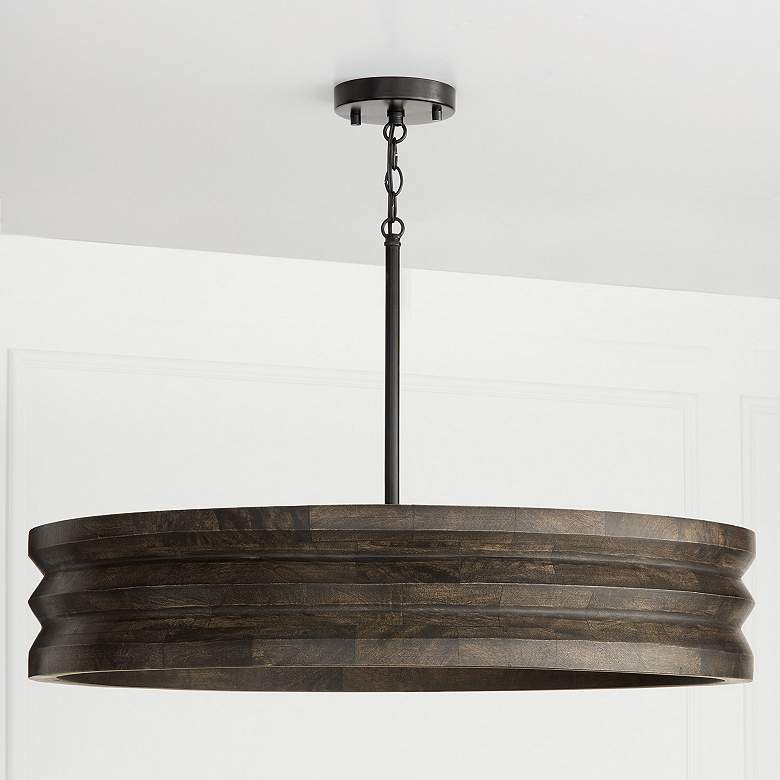 Image 4 Capital Lighting Dunn 4 Light Chandelier 30" Espresso Stain and Black more views
