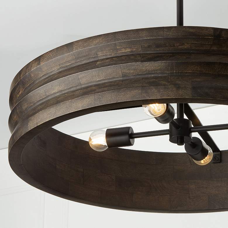 Image 6 Capital Lighting Dunn 4 Light Chandelier 30" Espresso Stain and Black more views