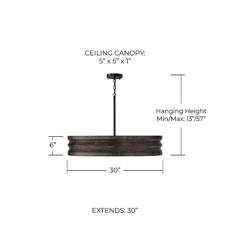 Image 7 Capital Lighting Dunn 4 Light Chandelier 30" Espresso Stain and Black more views