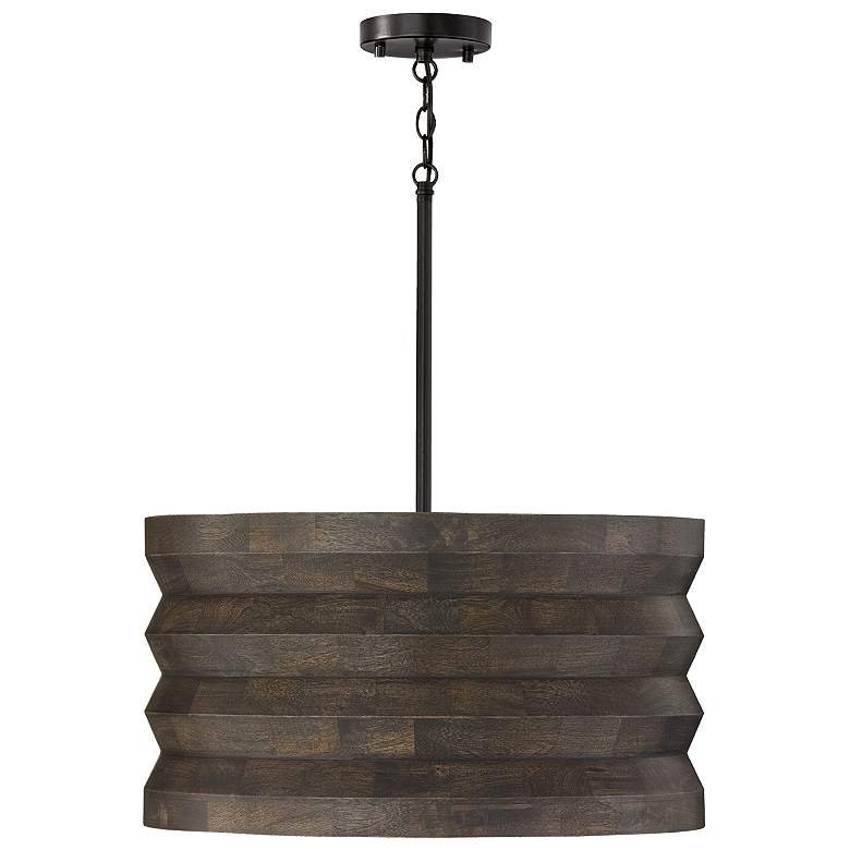 Image 2 Capital Lighting Dunn 4 Light Pendant 22" Espresso Stain and Black