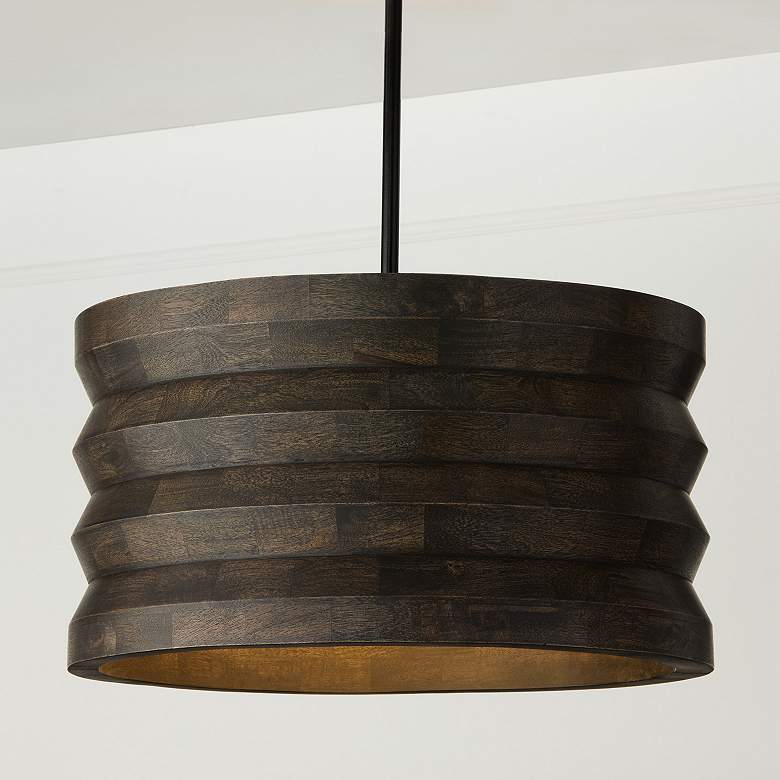 Image 1 Capital Lighting Dunn 4 Light Pendant 22" Espresso Stain and Black
