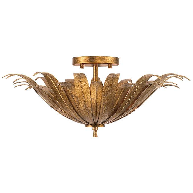 Image 1 Capital Lighting Eden 18" Wide Gold Feather Bowl 3-Light Ceiling Light