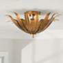 1_Capital Lighting Eden 18" Wide Gold Feather Bowl 3-Light Ceiling Light