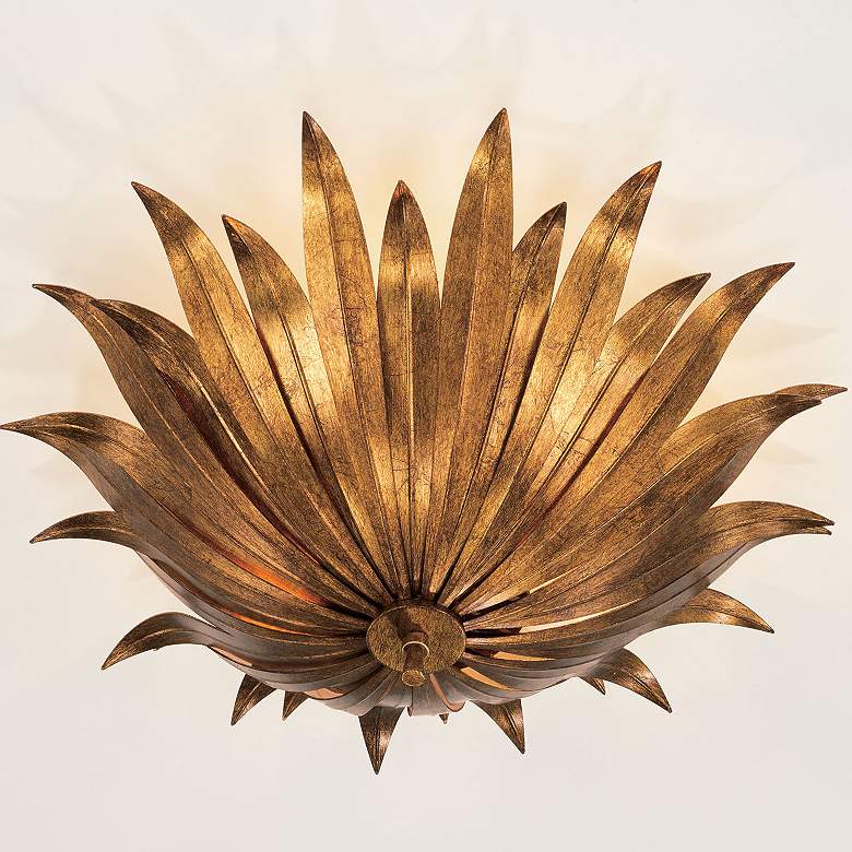 Image 3 Capital Lighting Eden 18" Wide Gold Feather Bowl 3-Light Ceiling Light more views