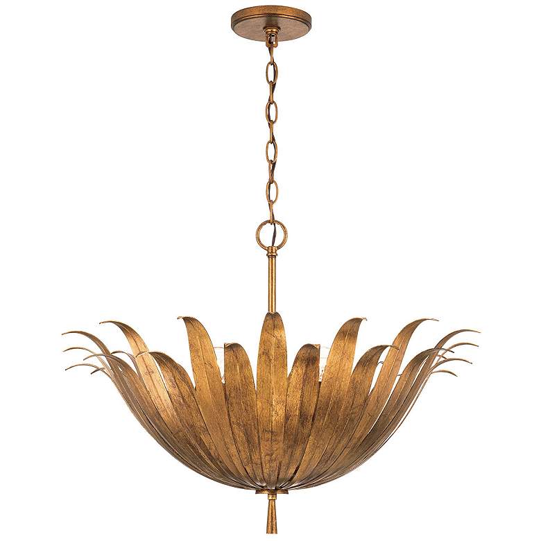 Image 1 Capital Lighting Eden 24" Wide Antique Gold Metal Leaf Pendant Light