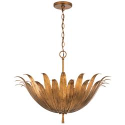 Capital Lighting Eden 24" Wide Antique Gold Metal Leaf Pendant Light