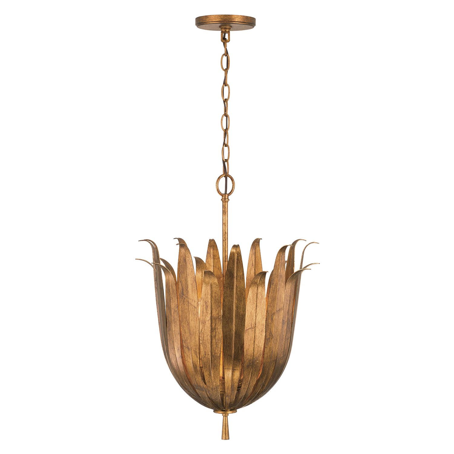 Image 6 Capital Lighting Eden 4 Light Pendant 16" Antique Gold more views