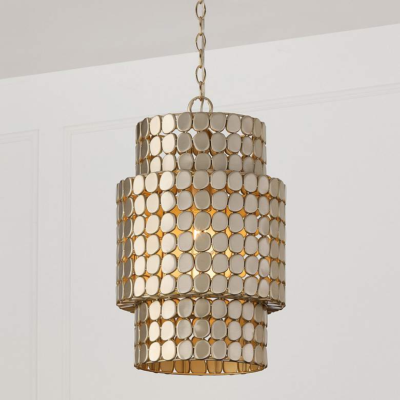 Image 1 Capital Lighting Eliana 1 Light Pendant 13" Champagne Brass