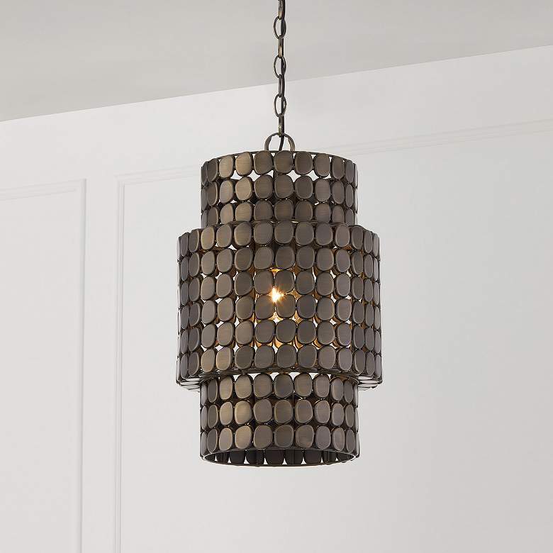 Image 1 Capital Lighting Eliana 1 Light Pendant 13" Dark Brass