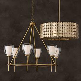 Image5 of Capital Lighting Eliana 4 Light Pendant 21.75" Champagne Brass more views