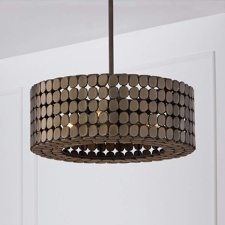 Image 1 Capital Lighting Eliana 4 Light Pendant 21.75" Dark Brass