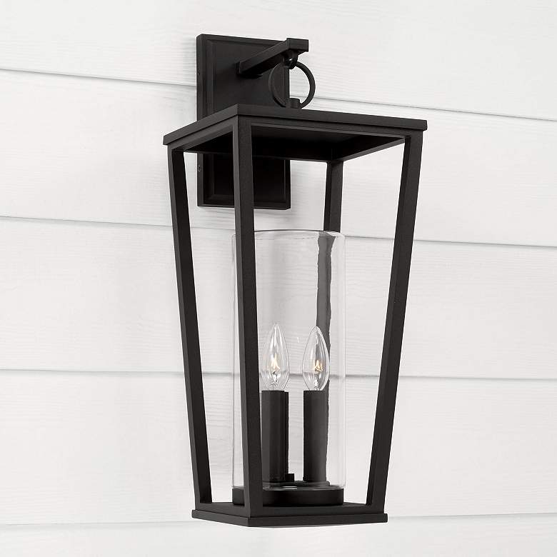 Image 1 Capital Lighting Elliott 3 Light Outdoor Wall-Lantern Black