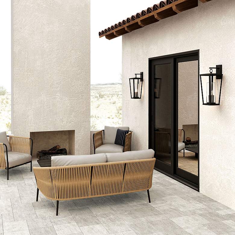 Image 4 Capital Lighting Elliott 3 Light Outdoor Wall-Lantern Black more views