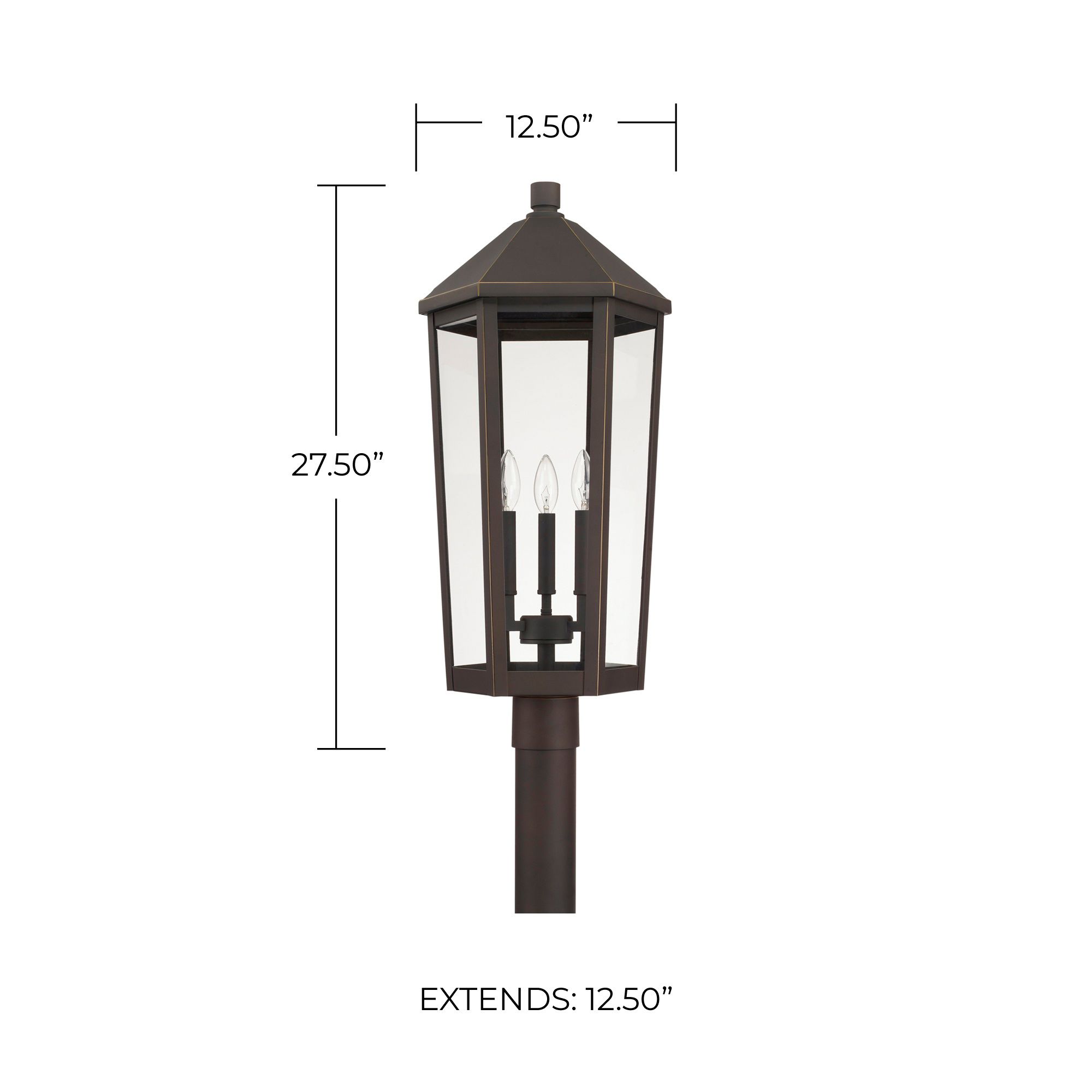 Image 2 Capital Lighting Ellsworth 3 Light Outdoor Post Lantern Oiled Bronze more views