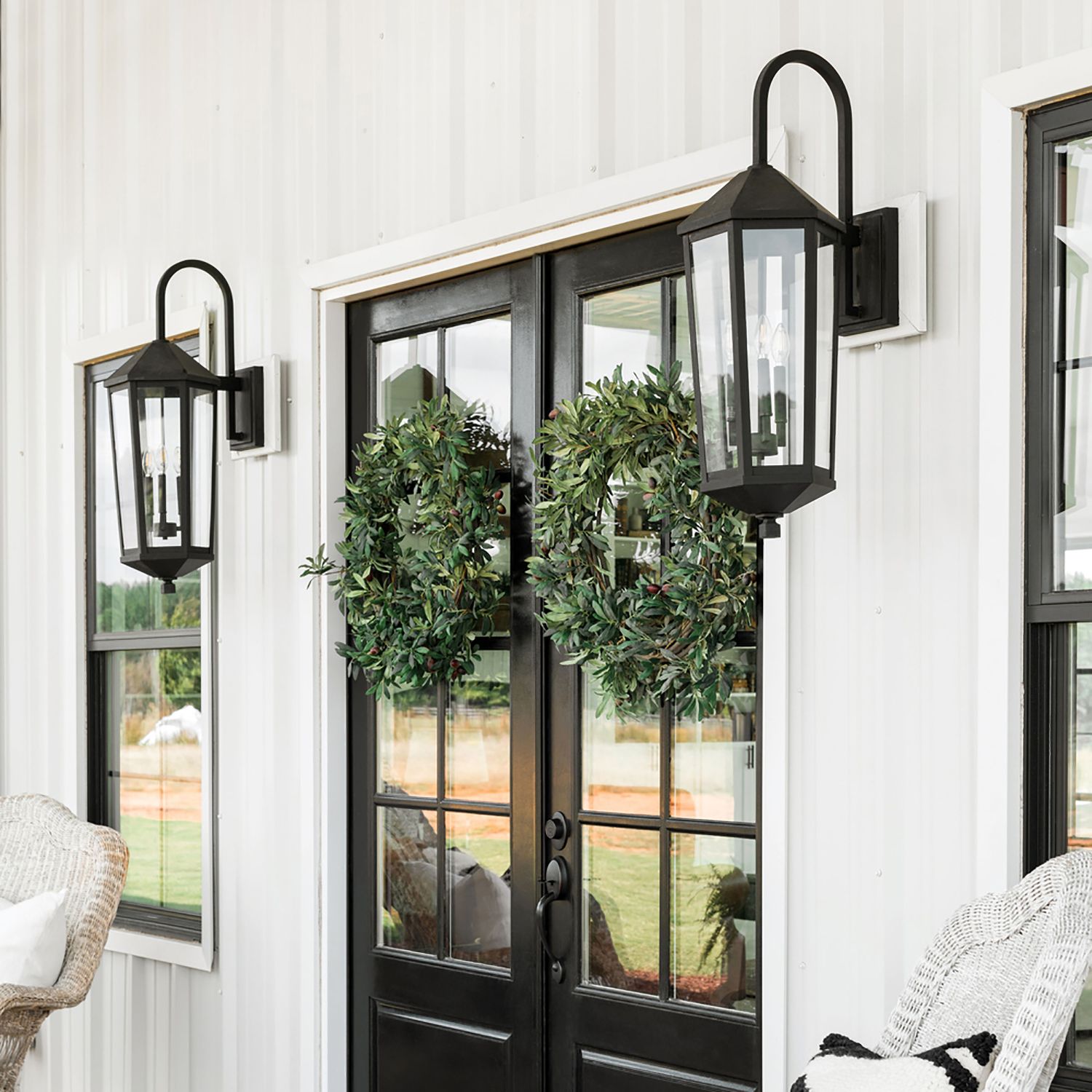Image 5 Capital Lighting Ellsworth 36" Black 3-Light Outdoor Wall Light more views