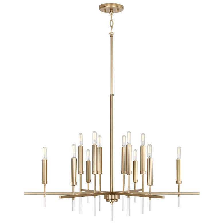 Image 1 Capital Lighting Elora 12 Light Chandelier Matte Brass