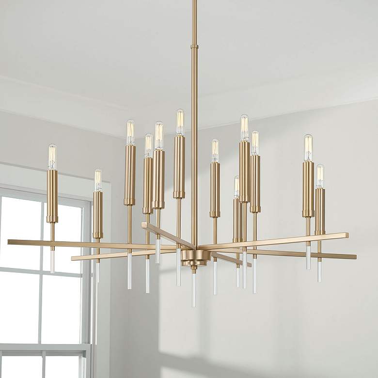 Image 1 Capital Lighting Elora 12 Light Chandelier Matte Brass
