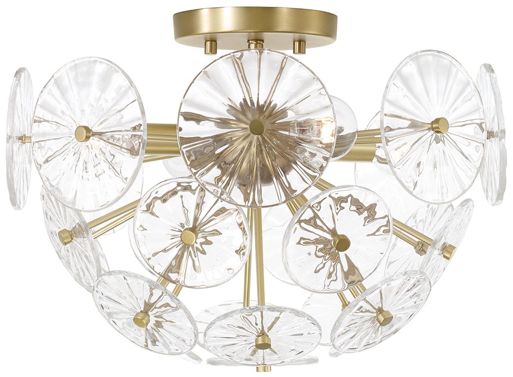 Image 2 Capital Lighting Emelie 4 Light Semi Flush 15.5" Matte Brass