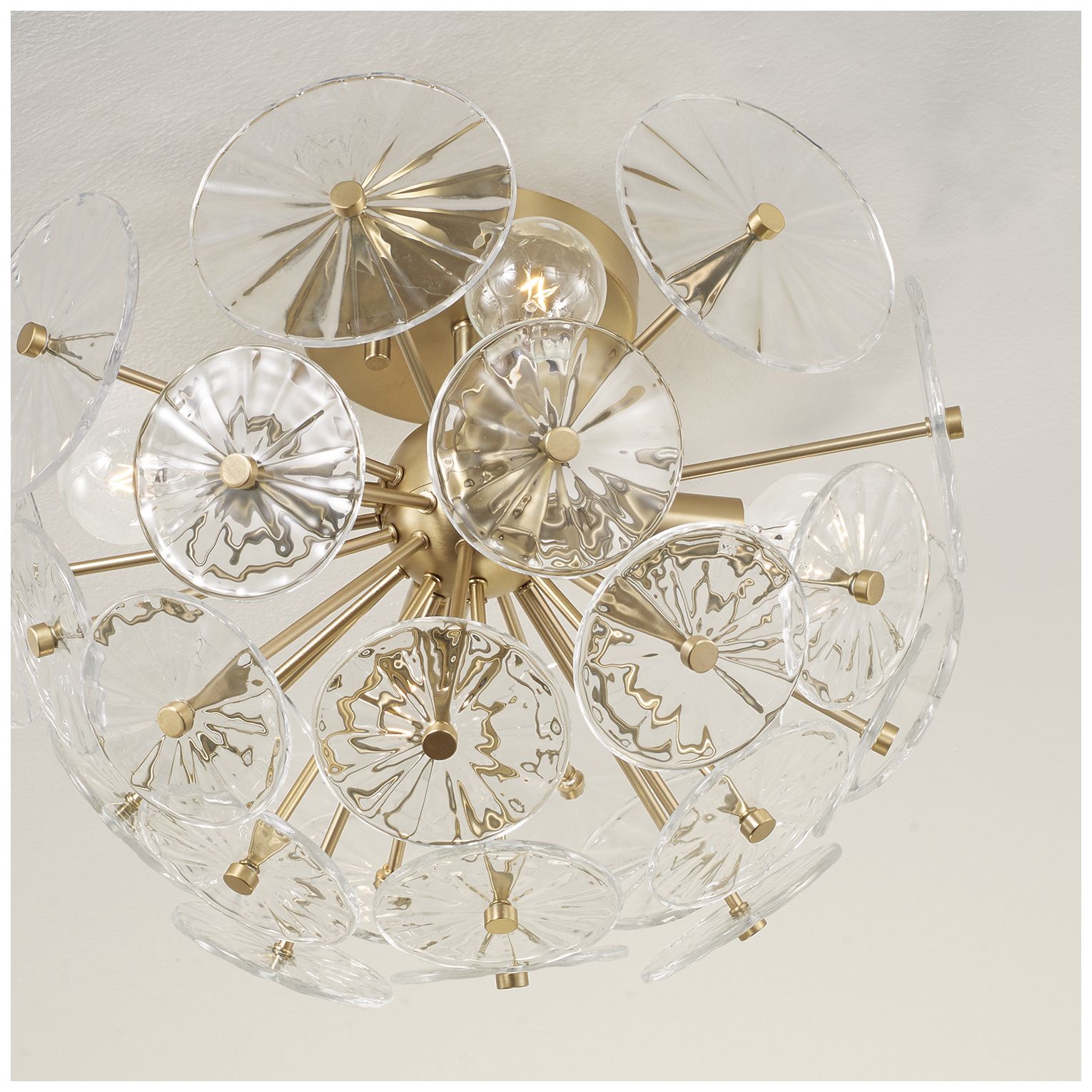 Image 4 Capital Lighting Emelie 4 Light Semi Flush 15.5" Matte Brass more views