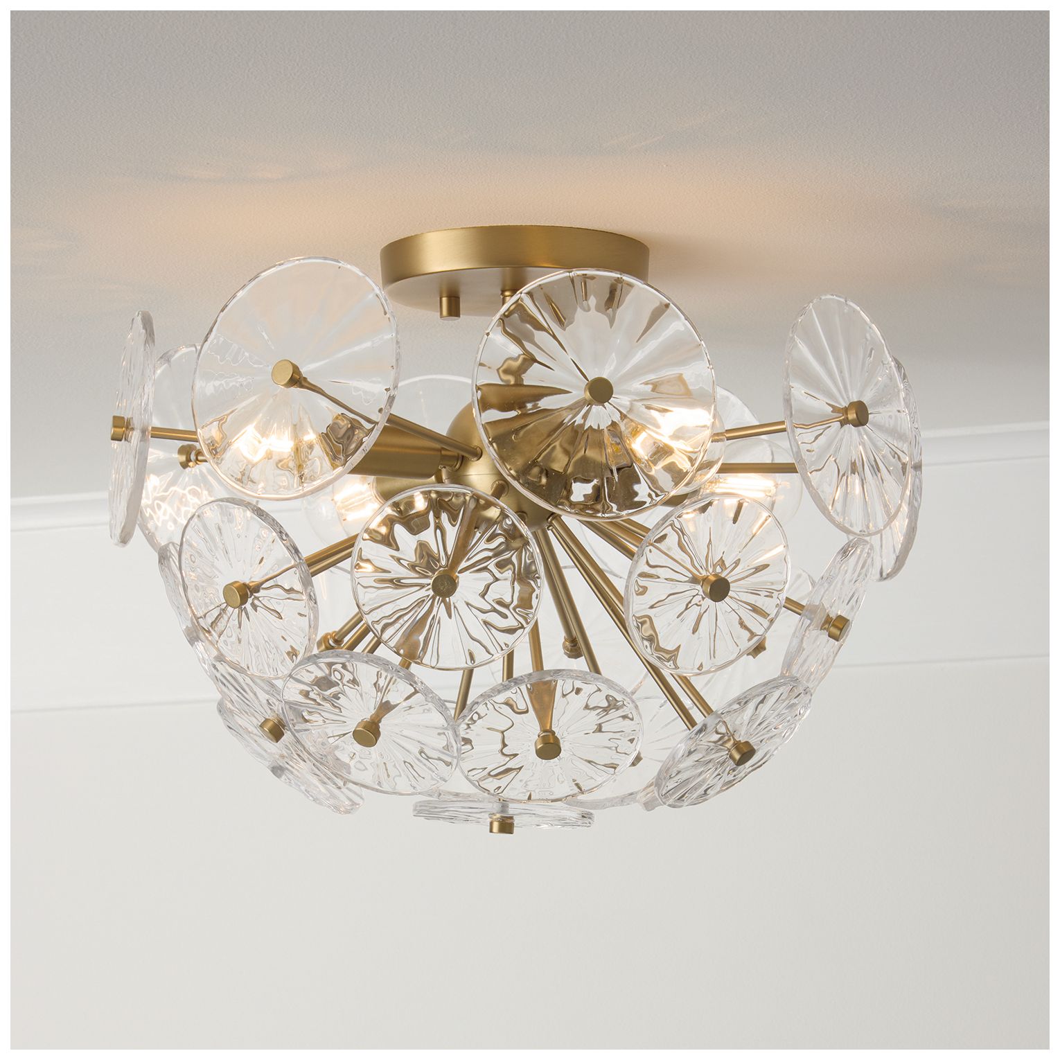 Image 5 Capital Lighting Emelie 4 Light Semi Flush 15.5" Matte Brass more views