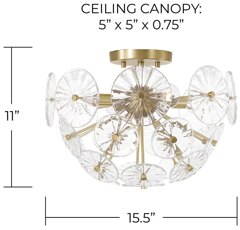 Image 6 Capital Lighting Emelie 4 Light Semi Flush 15.5" Matte Brass more views