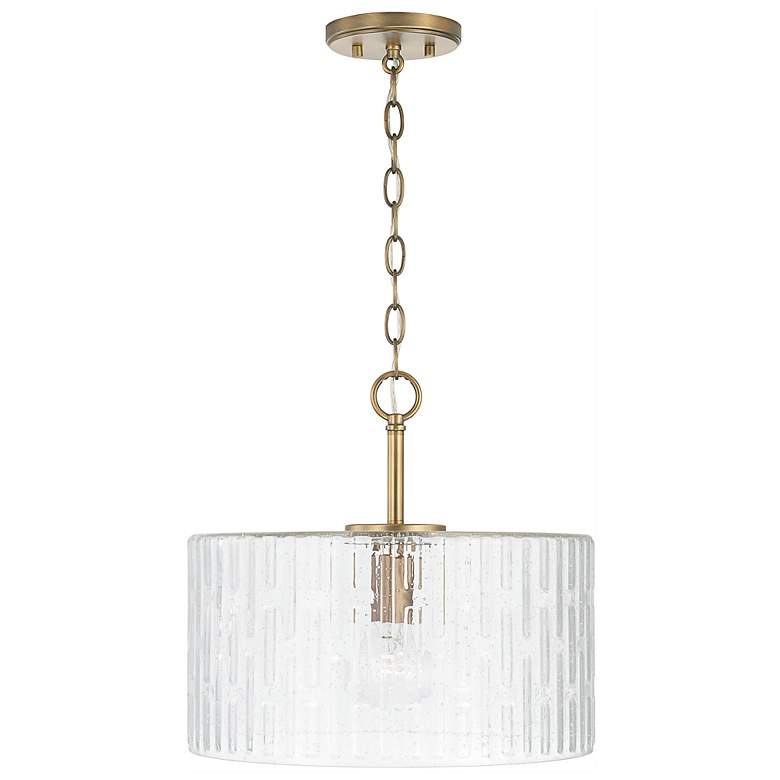 Image 5 Capital Lighting Emerson 15" Aged Brass Seeded Glass Ceiling Light more views