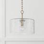 Capital Lighting Emerson 15" Aged Brass Seeded Glass Ceiling Light