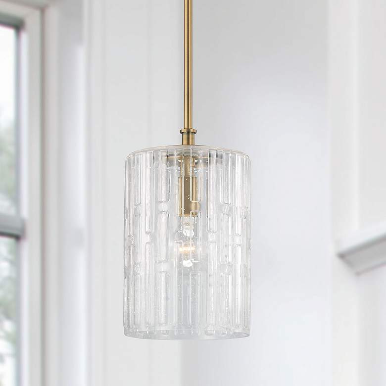 Image 1 Capital Lighting Emerson 7" Wide Modern Aged Brass and Glass Pendant