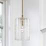 Capital Lighting Emerson 7" Wide Modern Aged Brass and Glass Pendant