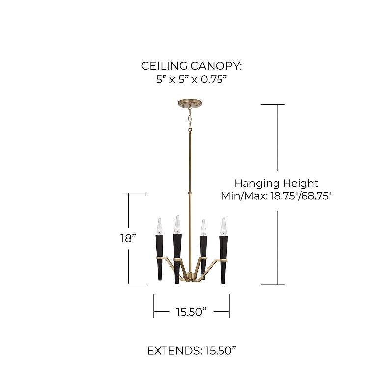 Image 5 Capital Lighting Enzo 4 Light Chandelier 15.5" Aged Brass and Black more views