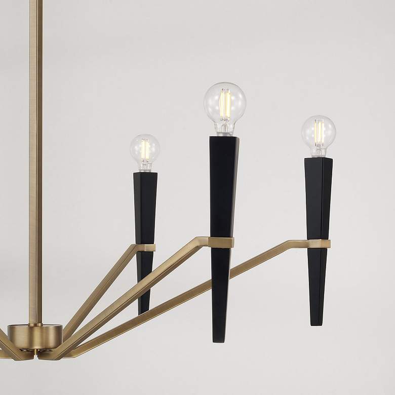 Image 3 Capital Lighting Enzo 6 Light Chandelier 33" Aged Brass and Black more views