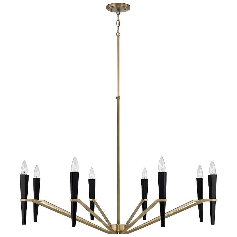 Image 1 Capital Lighting Enzo 8 Light Chandelier 40" Aged Brass and Black