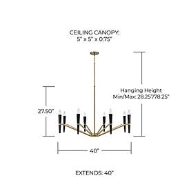 Image5 of Capital Lighting Enzo 8 Light Chandelier 40" Aged Brass and Black more views