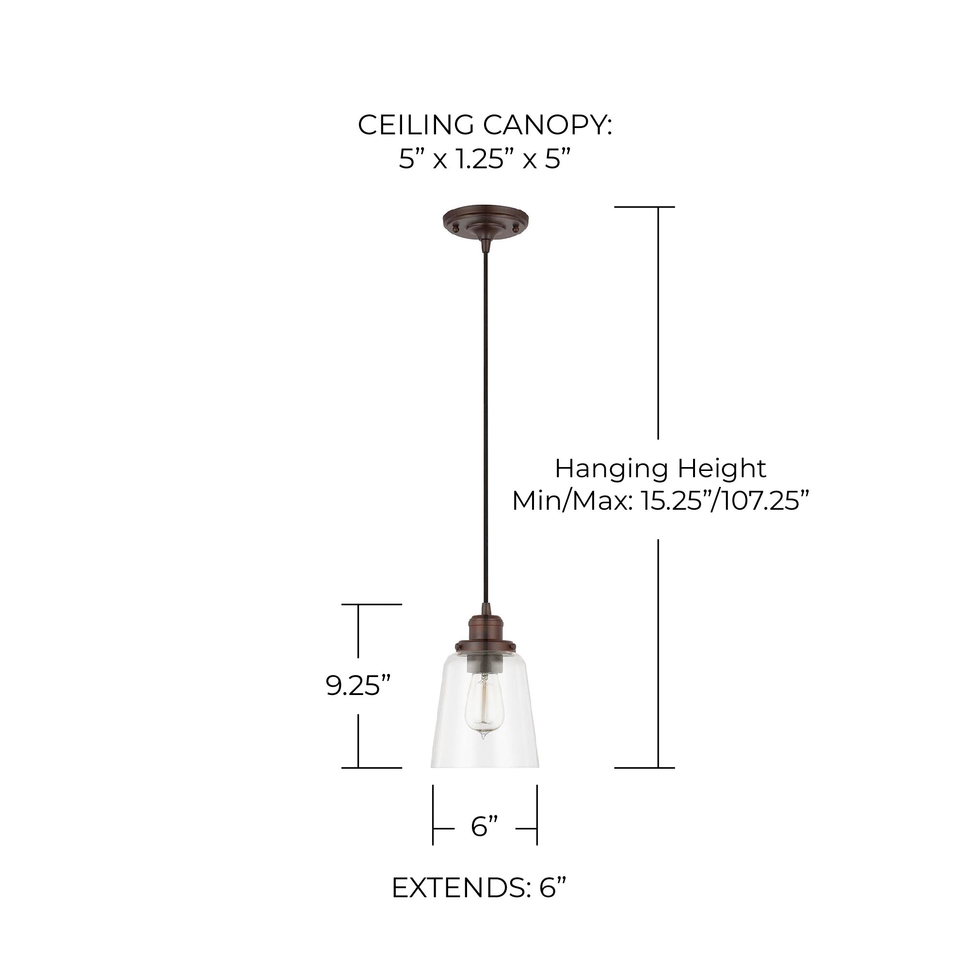 Image 2 Capital Lighting Fallon 1 Light Pendant 6" Burnished Bronze more views