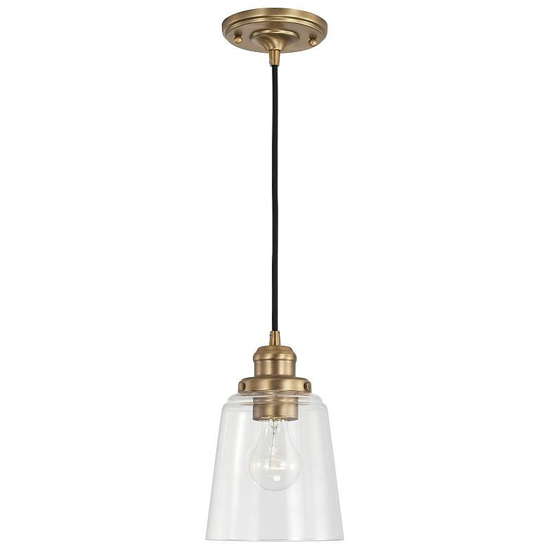 Image 1 Capital Lighting Fallon 1 Light Pendant Aged Brass