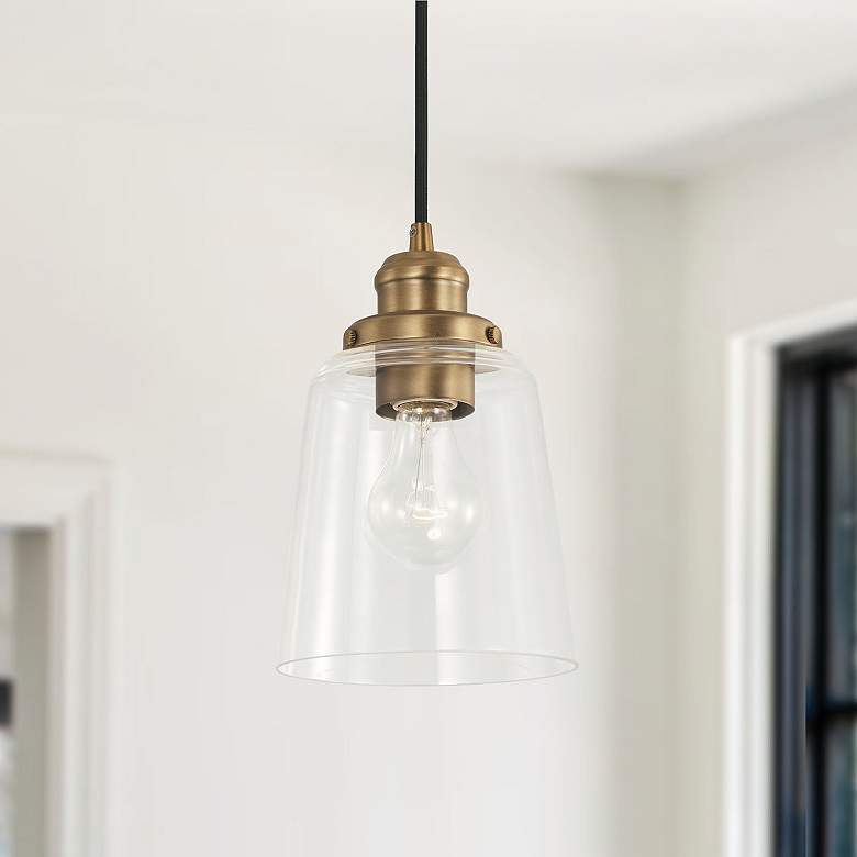 Image 1 Capital Lighting Fallon 1 Light Pendant Aged Brass
