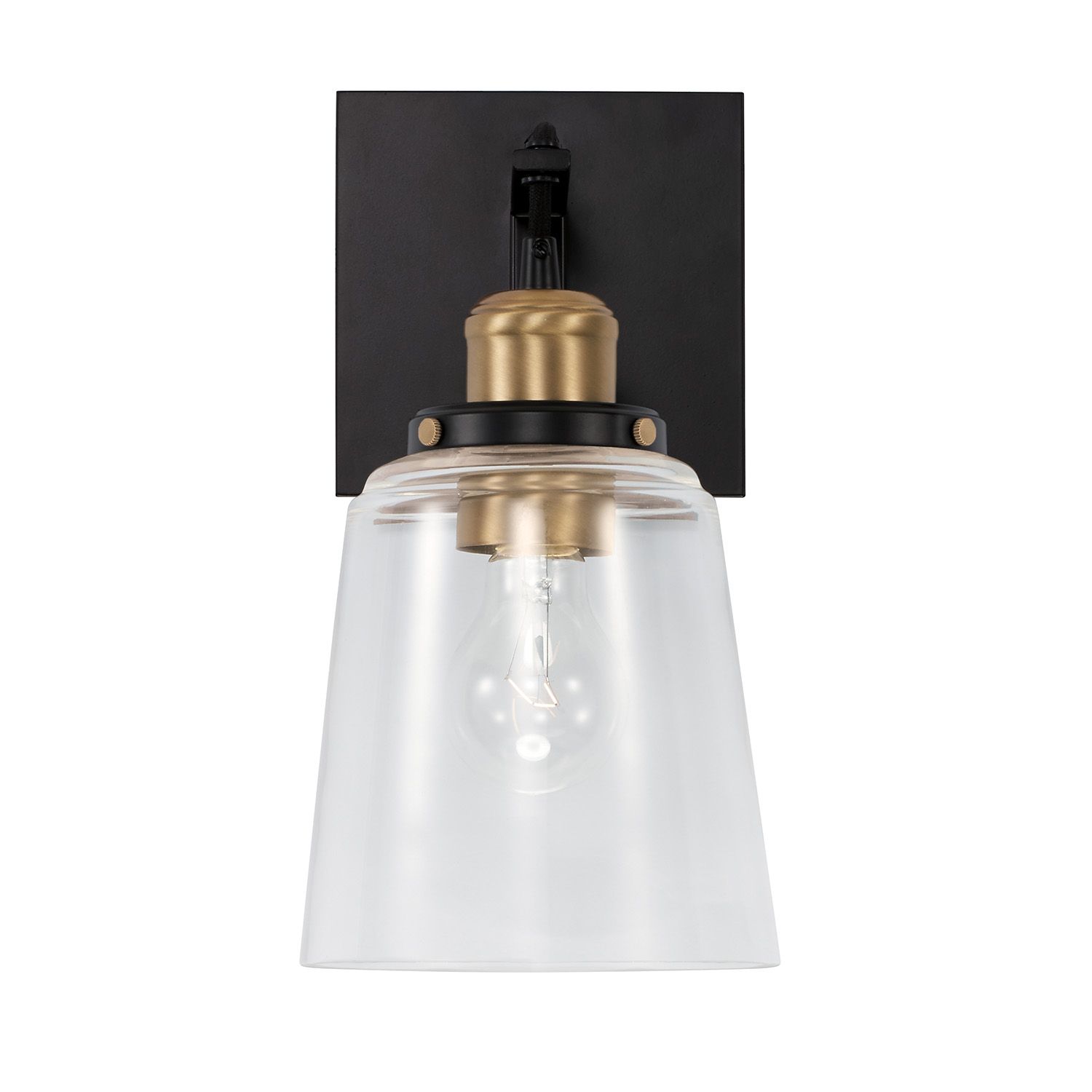 Image 4 Capital Lighting Fallon 1 Light Sconce 6" Aged Brass and Black more views